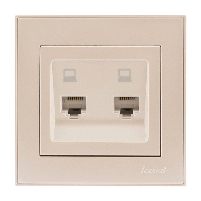 Розетка РС 2-я Rain 703-3088-141 Белый перламутр