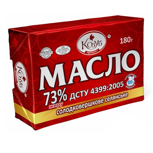 Масло солодковершкове селянське Козуб 73% жиру 180 г (9556)
