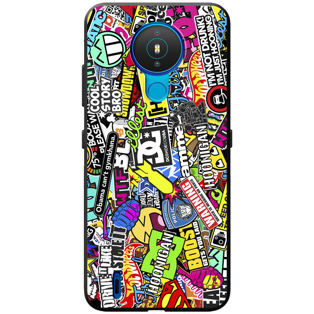 Чохол Boxface Nokia 1.4 Multicolored Inscriptions Чорний силікон (42377-up880-43221)