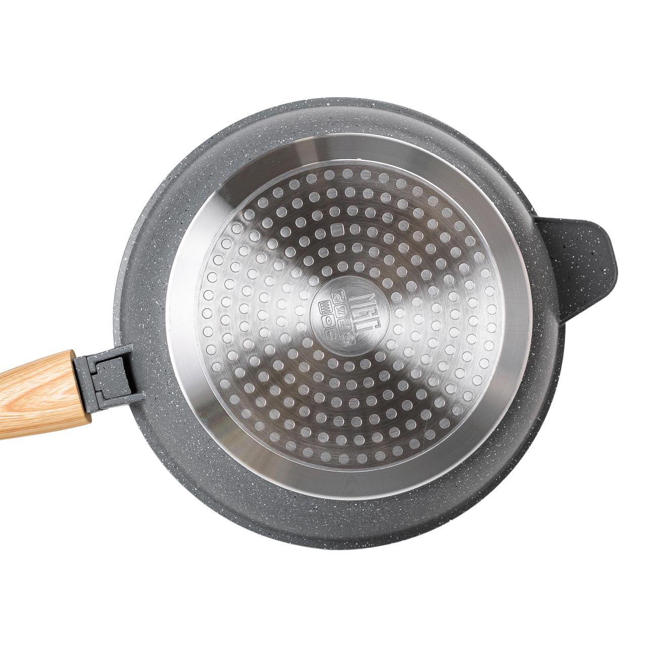 Сковорода алюмінієва глибока MGC зі скляною кришкою 2,4 л Ø 24 см - фото 3 Сковорода алюмінієва глибока MGC зі скляною кришкою 2,4 л Ø 24 см - фото 3