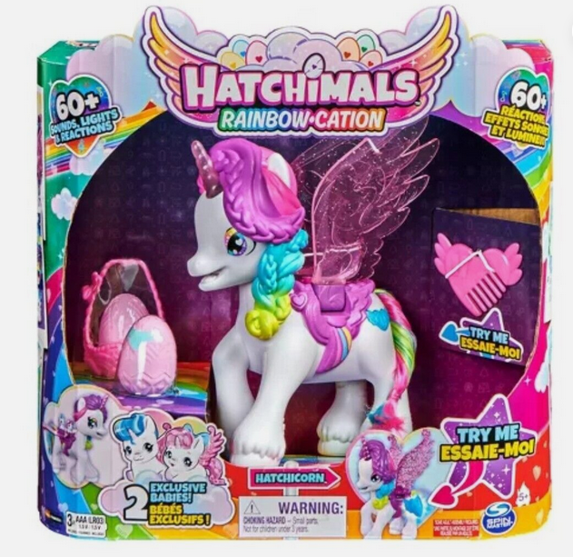 Іграшка-єдиноріг Hatchimals Rainbow-Cation з крилами понад 60 індикаторів і звуків 2 ексклюзивних немовляти (163402)