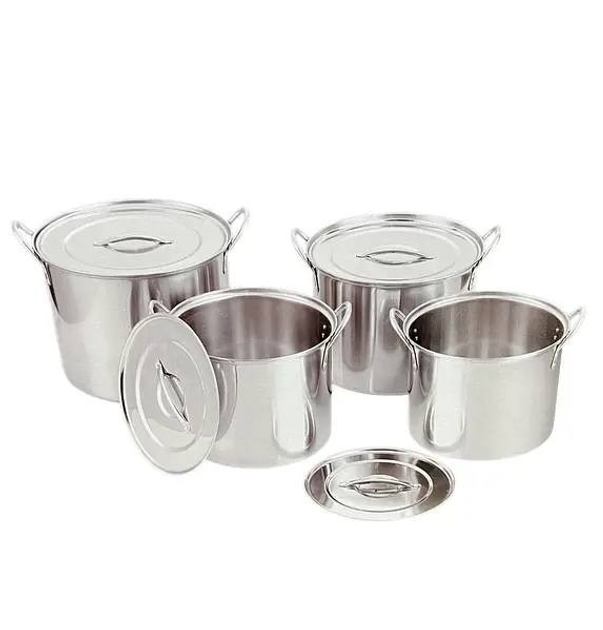 Набор посуды с крышками Benson BN-289 из нержавеющей стали 8 пр. 7,5/9,5/13/17 л Серебристый (BN-289)