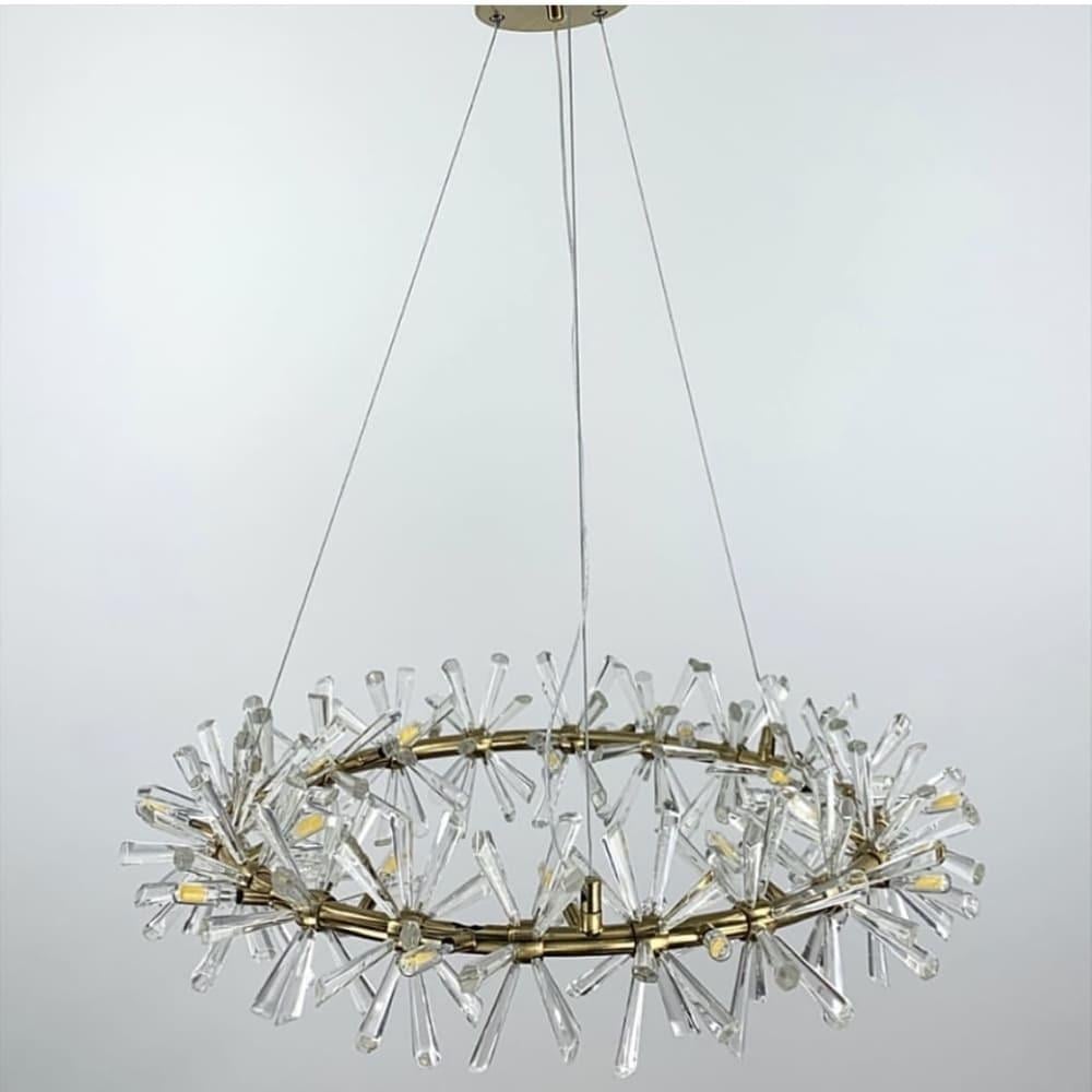 Люстра підвісна ALMA з скляними палочками Ø 60 см Латунь (NO4-600 AB)