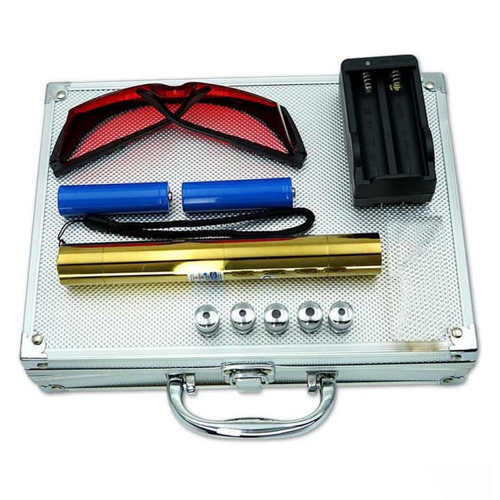 Фонарь-лазер YX-B008 с синим лучом 5 насадок Gold (29704150) - фото 3 Фонарь-лазер YX-B008 с синим лучом 5 насадок Gold (29704150) - фото 3