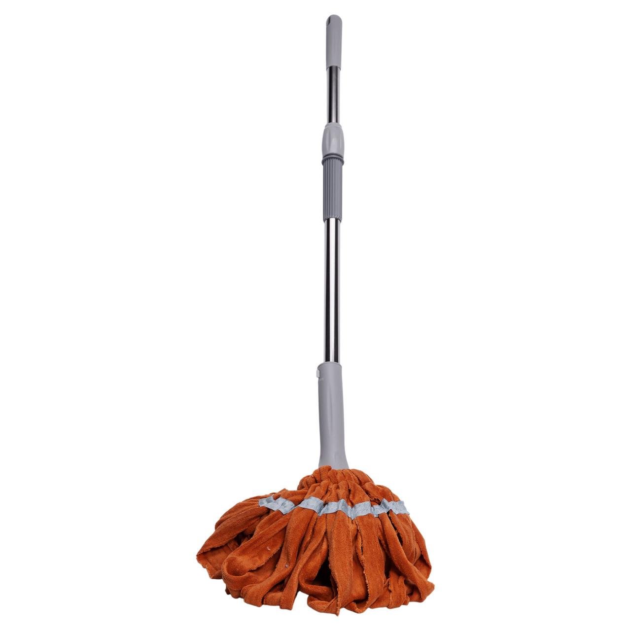 Швабра телескопическая для мытья пола с самоотжимом Оранжевый