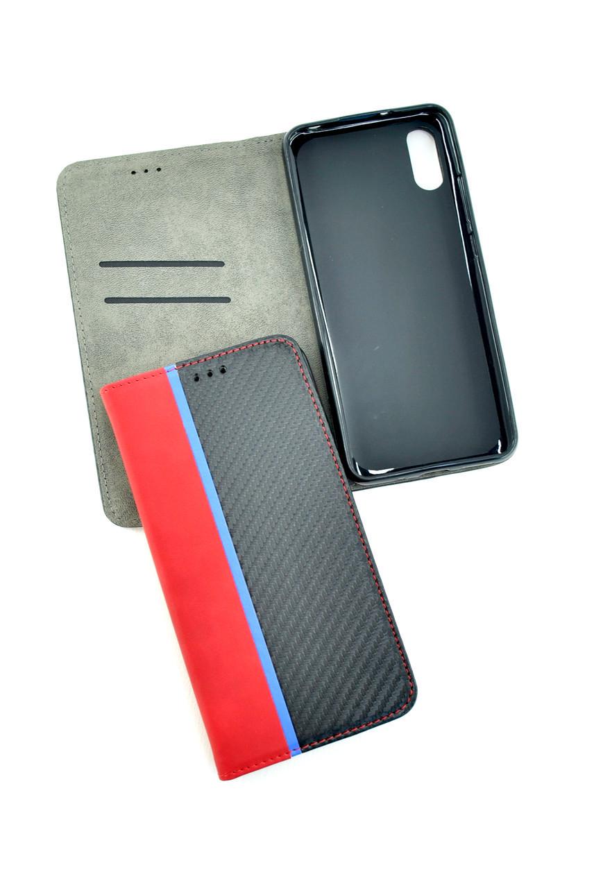 Чехол-книжка для телефона Xiaomi Redmi 9C Carbon Red/black (4you)