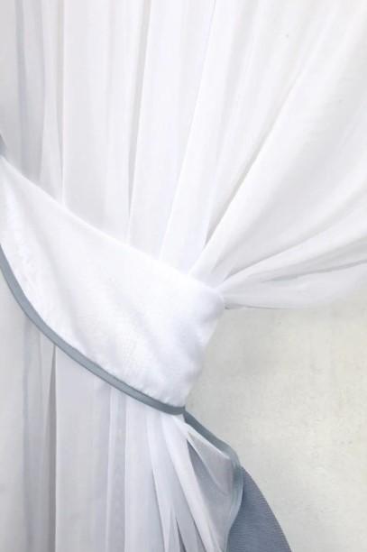 Шторки с ламбрекеном на кухню/балкон 280х170 см Серый/Белый (085к) - фото 2 Шторки с ламбрекеном на кухню/балкон 280х170 см Серый/Белый (085к) - фото 2