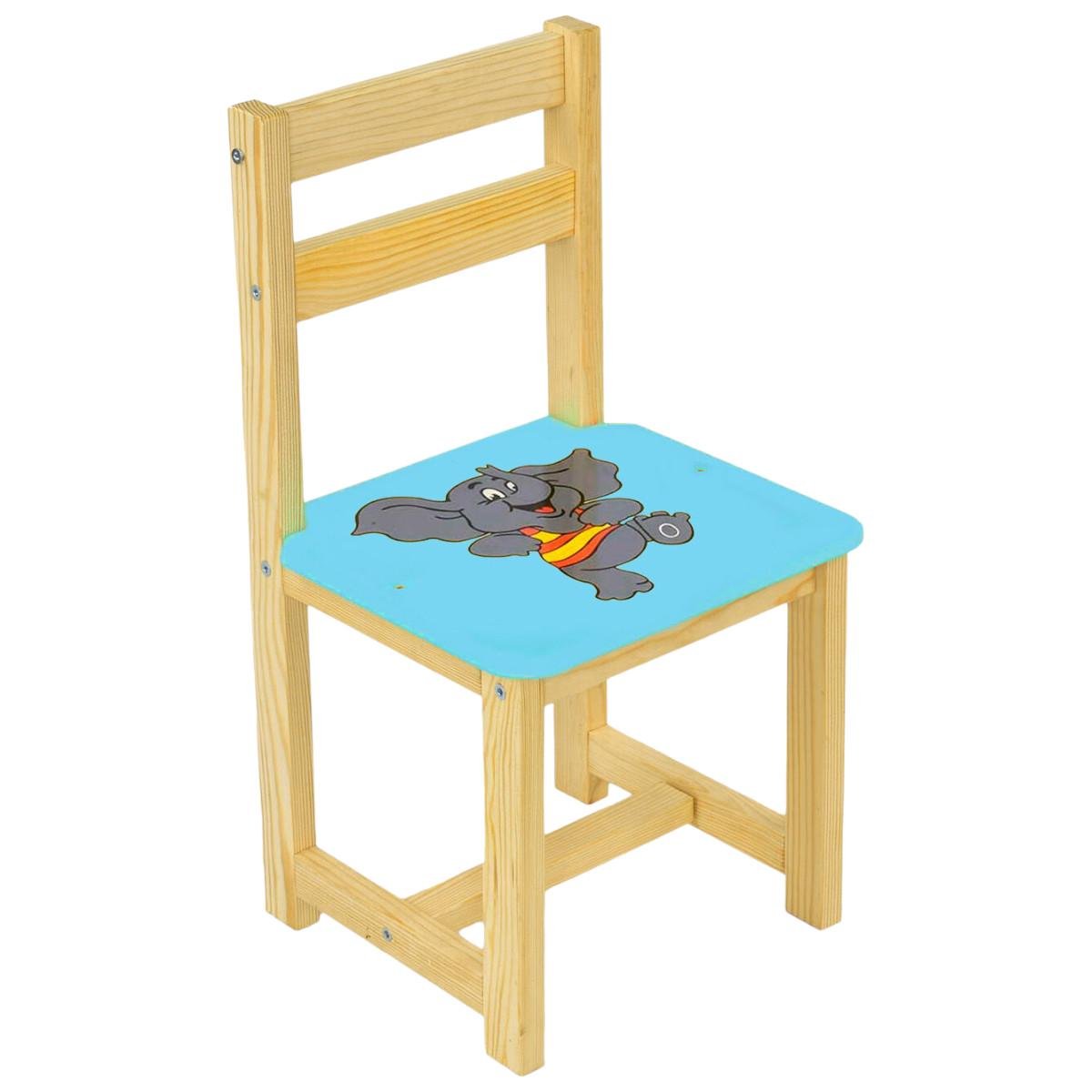 Стул деревянный детский Мася Слоненок 54 см Голубой (4022)