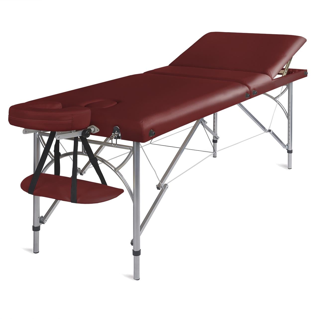 Стіл масажний алюмінієвий трисекційний Medimas Ultra-3 195x70 см Червоний