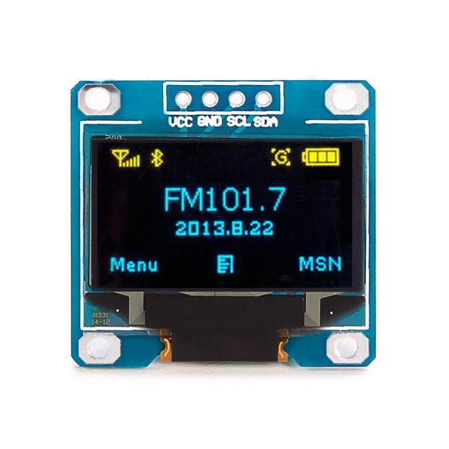 Дисплей графічний OLED Arduino SSD1306 I2C 0,96" 128x64 Синьо-жовтий (285939) - фото 1