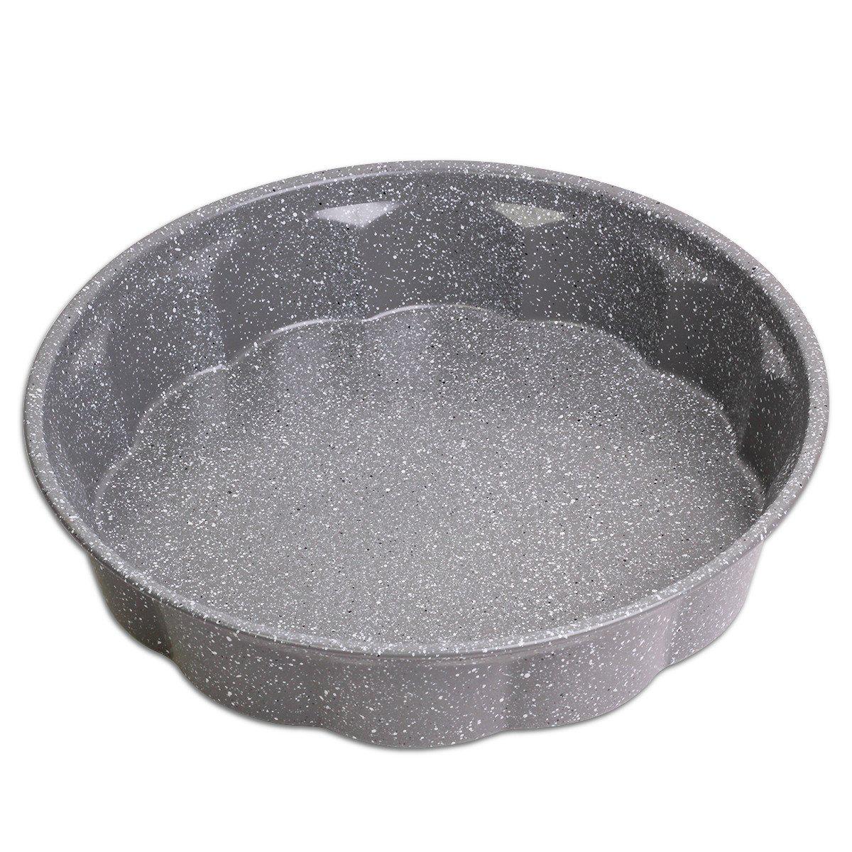 Форма для випічки Kamille 27,5 см з антипригарним покриттям мармур з вуглецевої сталі Сірий KM-6033S