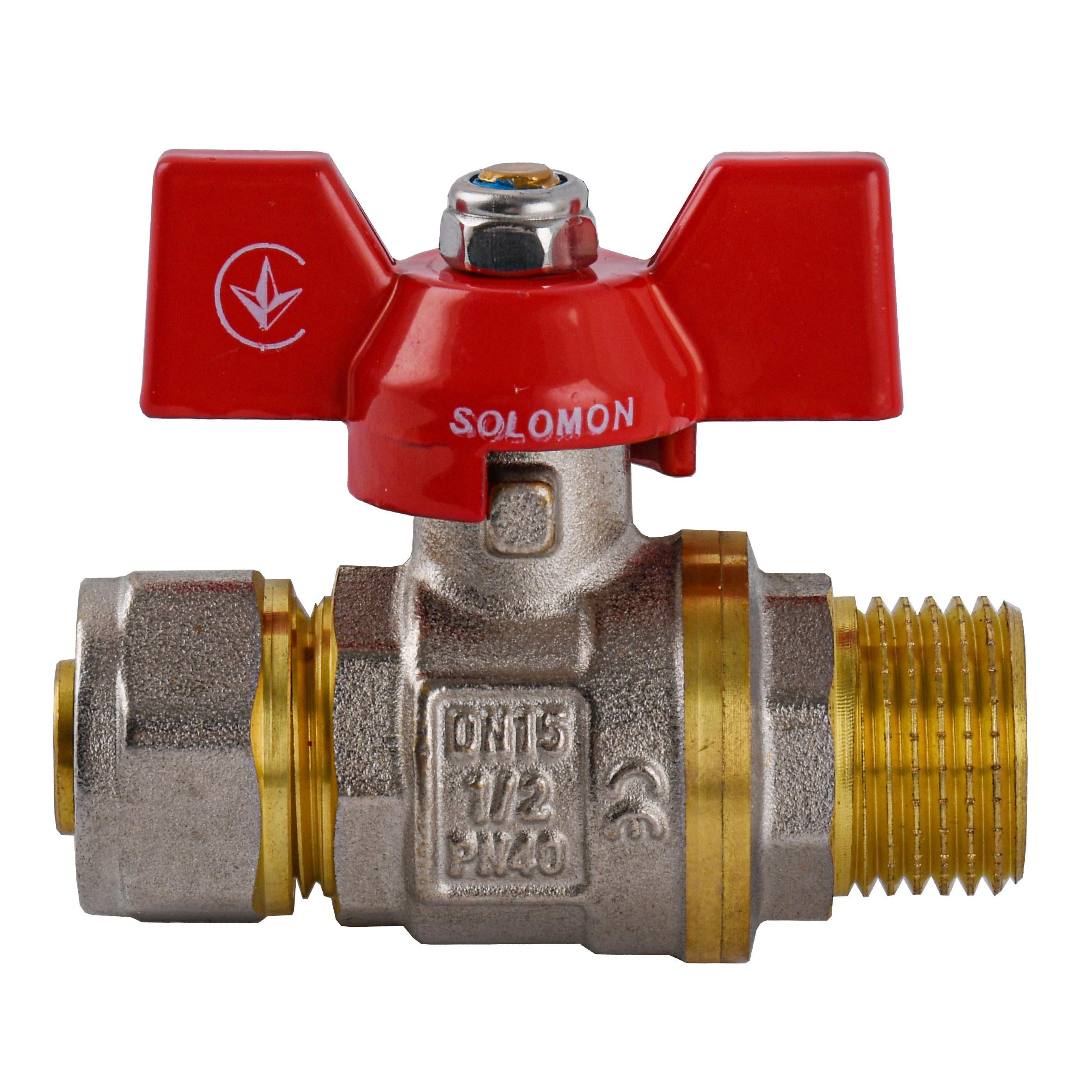 Кран кульовий SOLOMON 16x1/2" B1183 зовнішня різьба (000001240)