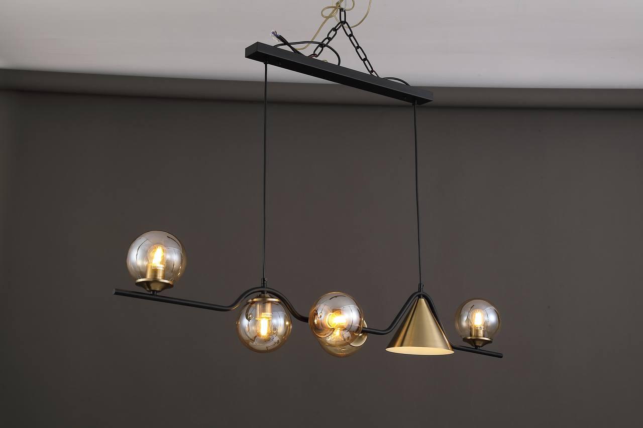 Подвесная люстра Valeso gld-23938/5 1 Черно-золотой (21782373) - фото 2 Подвесная люстра Valeso gld-23938/5 1 Черно-золотой (21782373) - фото 2