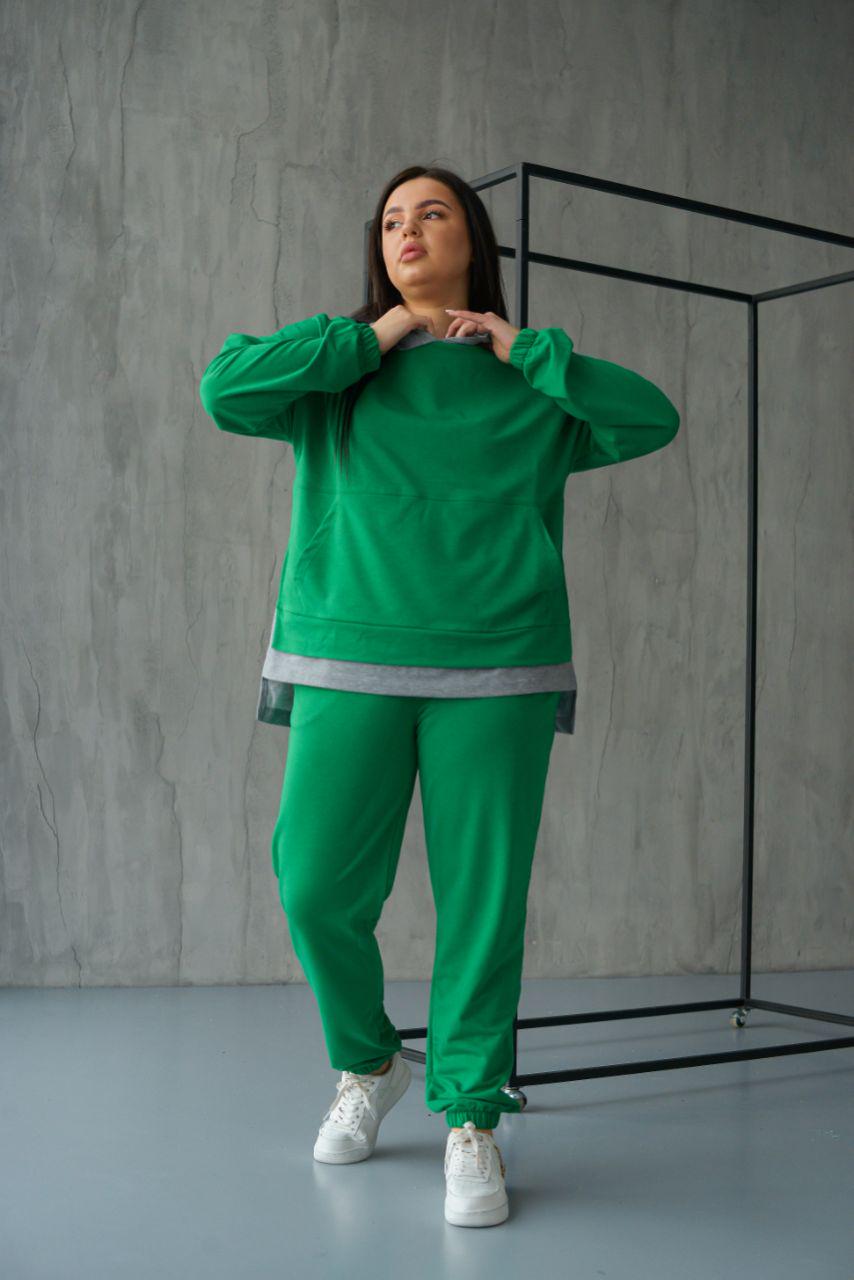 Костюм женский спортивный Имитация L Зеленый (14-5224 1)