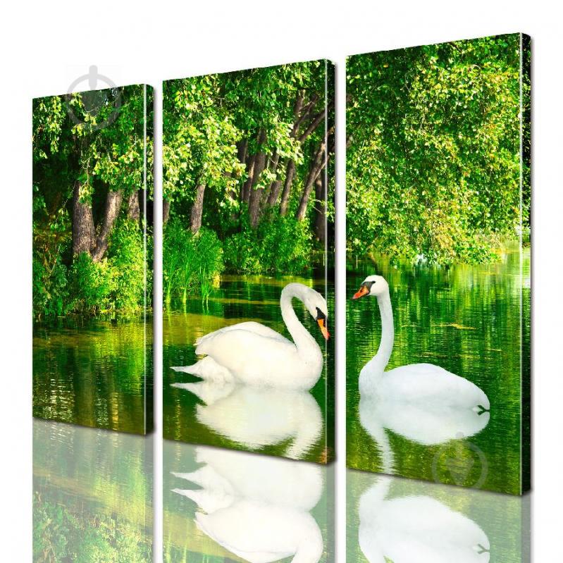 Модульная картина Лебеди ADJ0087 размер 150 х 180 см