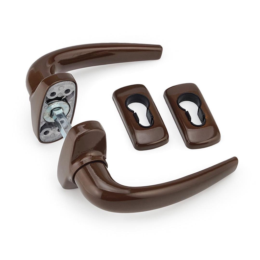 Ручка для алюминиевых дверей на розетке IKAR АA256 Коричневый (АА256 BR)