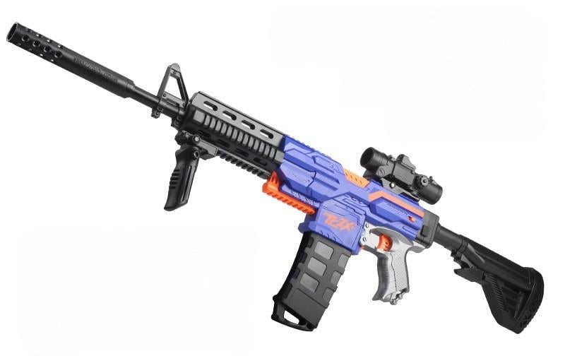 Игрушечный автомат NERF M416 на мягких шарах аккумуляторный 102 см Синий Игрушечный автомат NERF M416 на мягких шарах аккумуляторный 102 см Синий