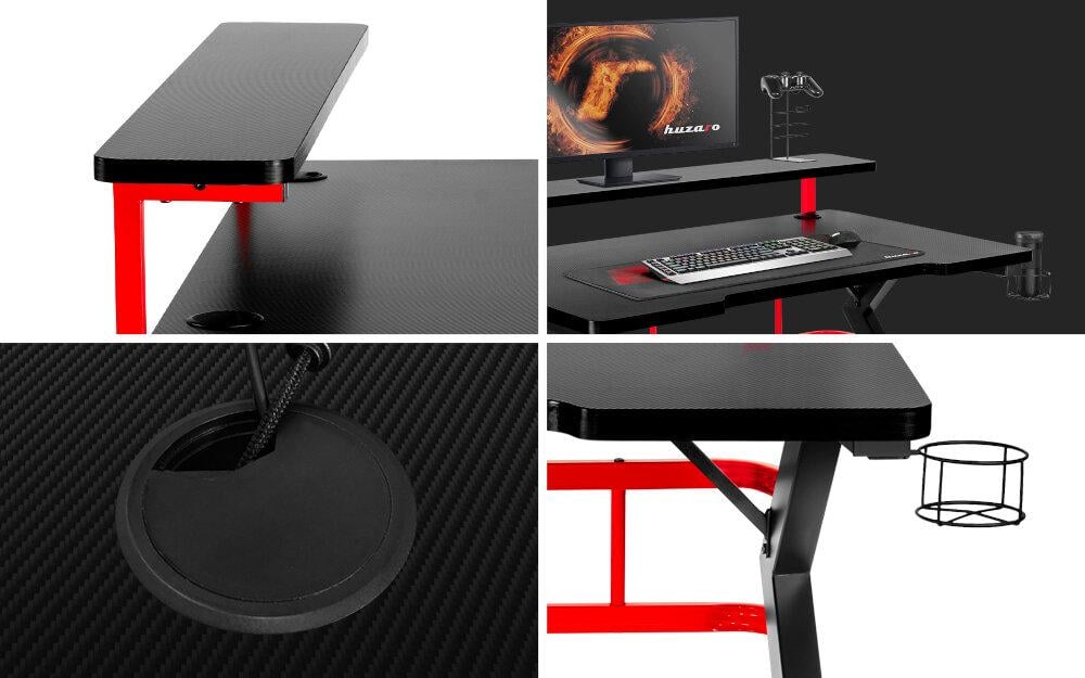 Стол геймерский Huzaro Hero 5.0 Черный/Красный - фото 3 Стол геймерский Huzaro Hero 5.0 Черный/Красный - фото 3