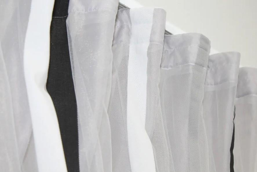 Занавеска на кухню с подвязками 330х170 см Серый/Черный (101к) - фото 3 Занавеска на кухню с подвязками 330х170 см Серый/Черный (101к) - фото 3