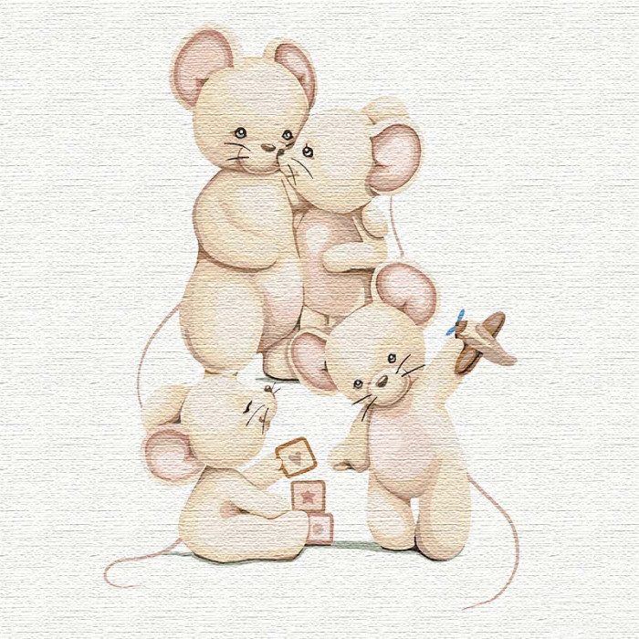 Картина по номерам Cчастливая семья 30х30 см (KHO2359)