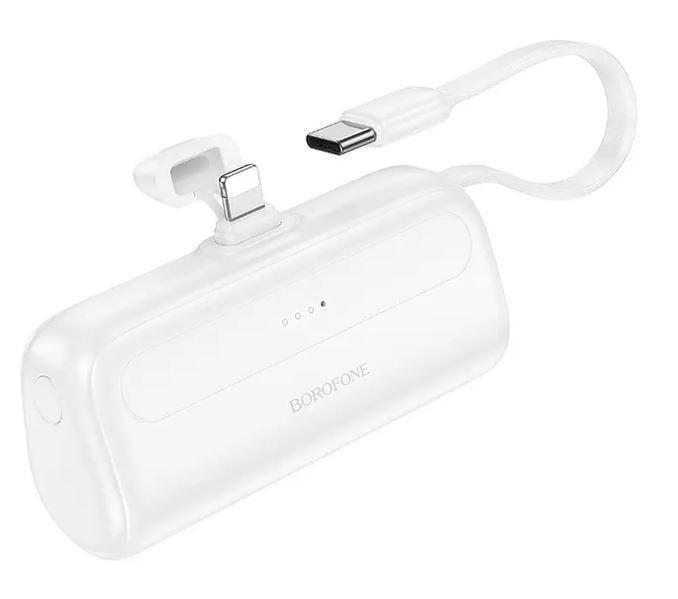 Повербанк Borofone BJ41 5000 mAh 18,5 W с кабелем Type-C и коннектором Lightning Белый (2215409753)