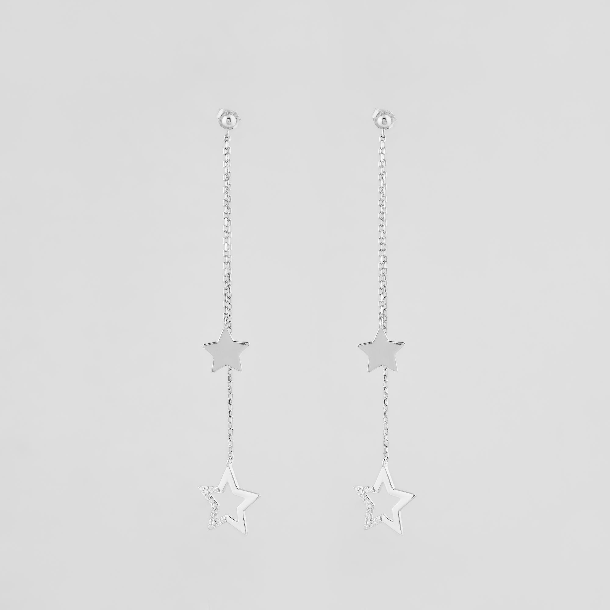 Серебряные серьги Minimal Игривые звездочки (11911) Серебряные серьги Minimal Игривые звездочки (11911)