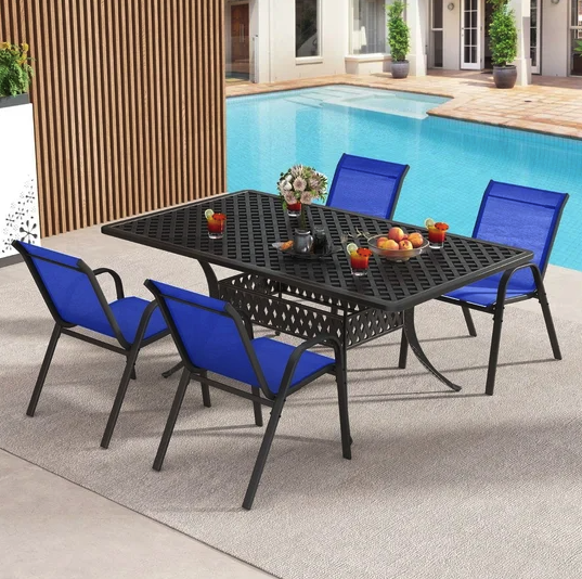 Комплект стульев Costway Patio с подлокотниками Синий (4859) - фото 4 Комплект стульев Costway Patio с подлокотниками Синий (4859) - фото 4