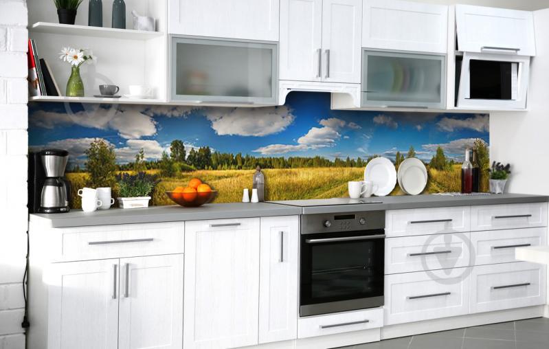 Скинали на кухню Zatarga «Дорога в лес» 600х2500 мм виниловая 3Д наклейка кухонный фартук самоклеящаяся