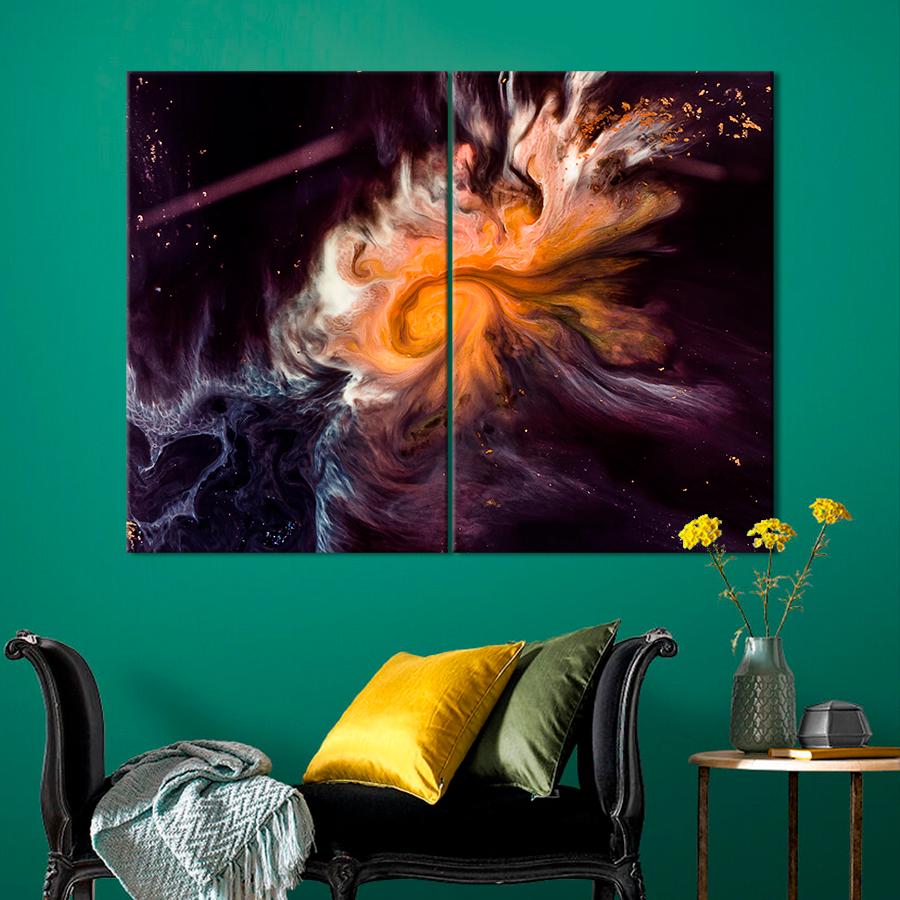 Картина абстракция Панорама космической туманности 165x122 см (A930-2)