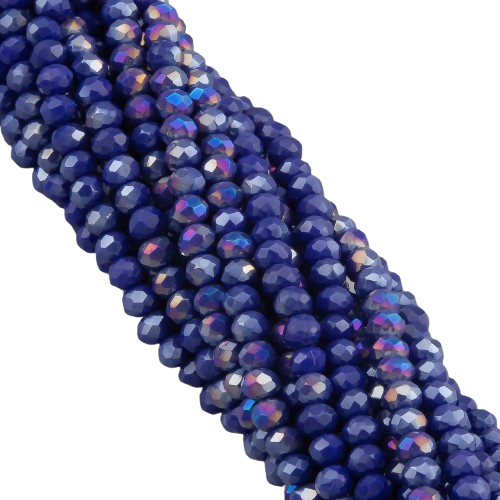 Намистини Swarovski АВ огранювання рондель непрозорий 3,5х3 мм 34 см 124 шт. Темно-синій (БС3137а63)