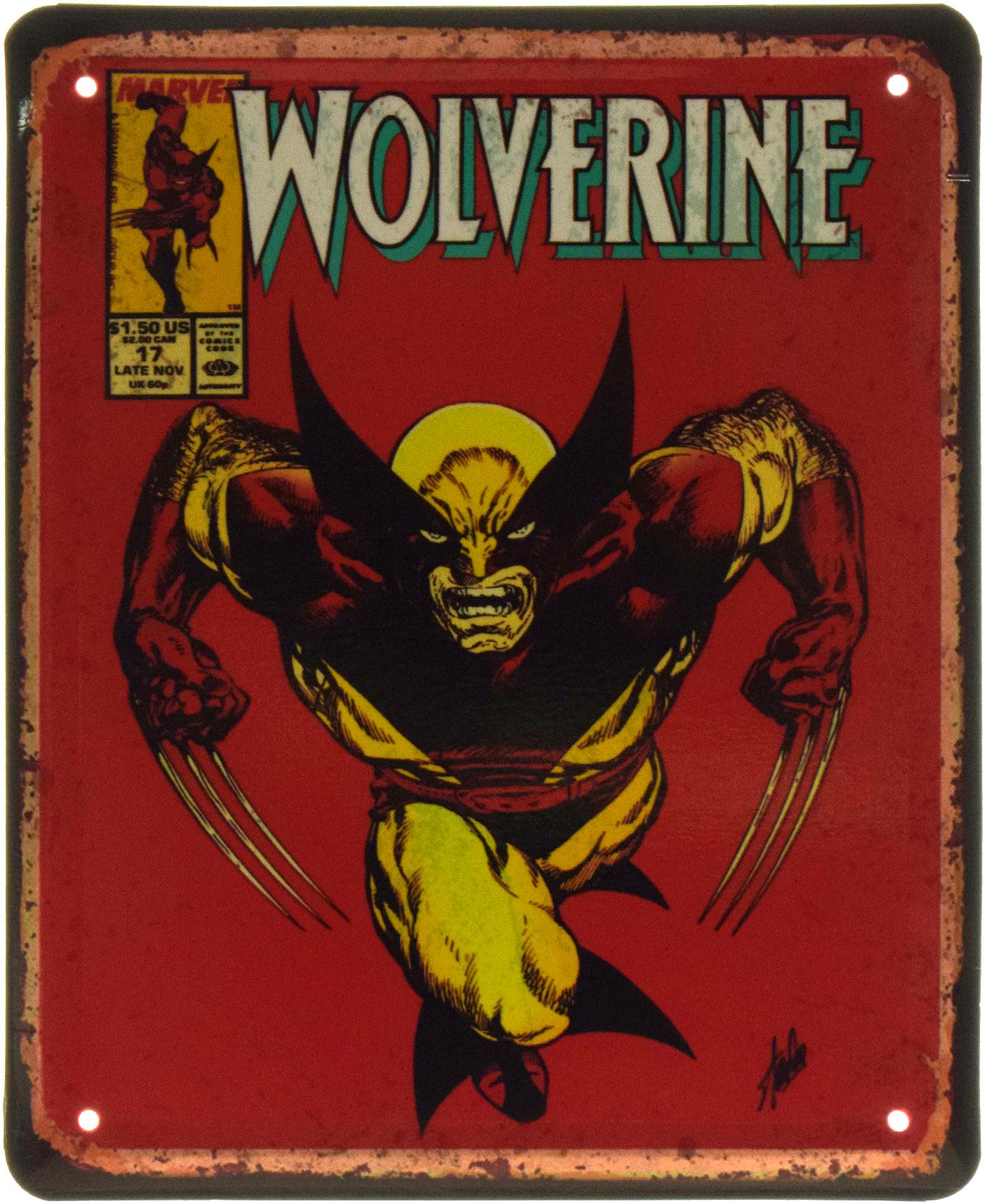 Табличка металлическая "Marvel's Wolverine" 18x22 см (ms-103580)