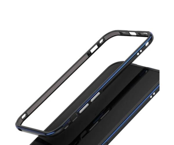 Чехол накладка противоударная Metal Frame для iPhone 16e/iPhone 17e с защитой на камеру Синий