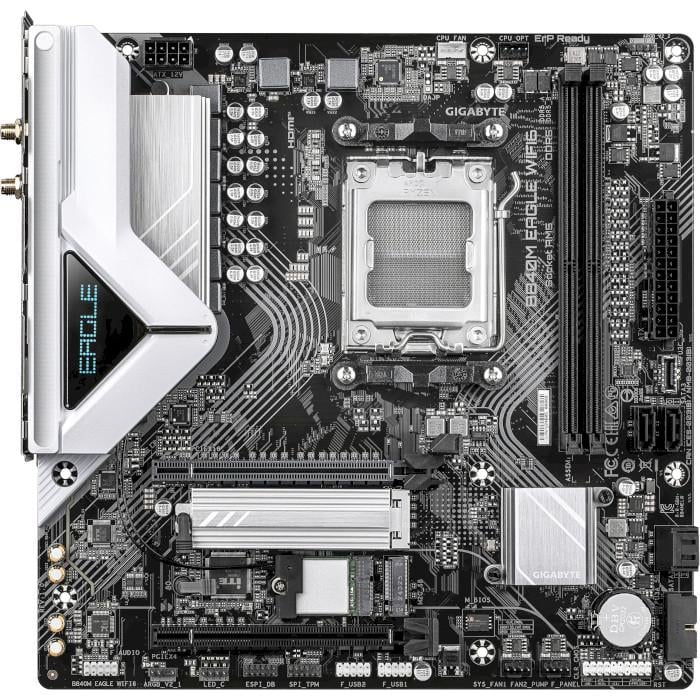 Материнська плата Gigabyte B840M EAGLE WIFI6 Micro-ATX sAM5 AMD B840 2xDDR5 2xM.2 4xSATA DP HDMI 2.5 GbE Black (35227274)