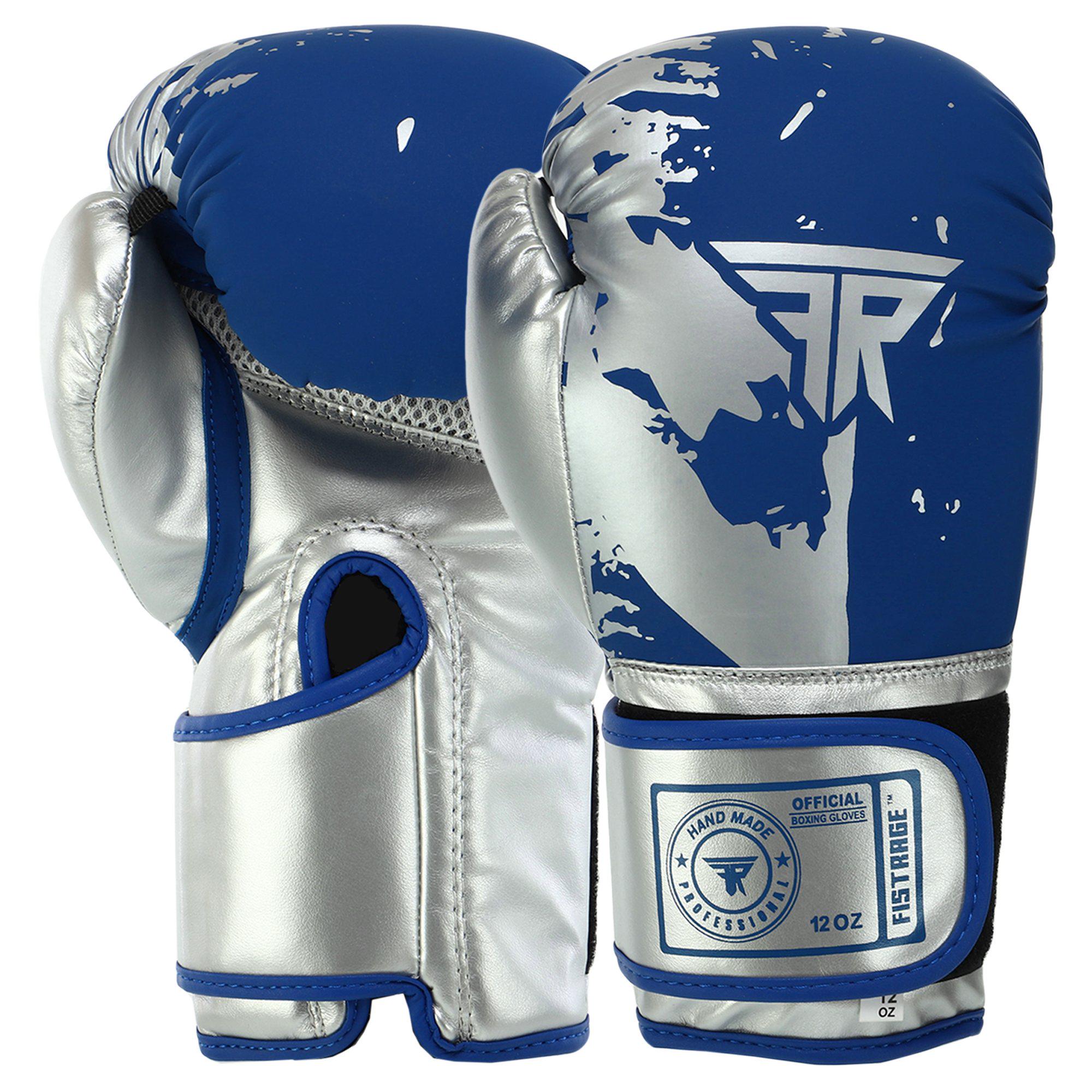 Боксерские перчатки FISTRAGE VL-9735 14 oz Синий/Серый