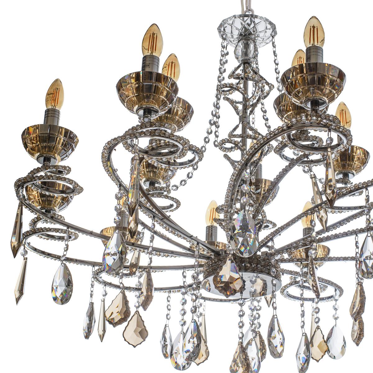 Люстра свеча подвесная Brille BCL-315S/15 хрустальная классическая - фото 4