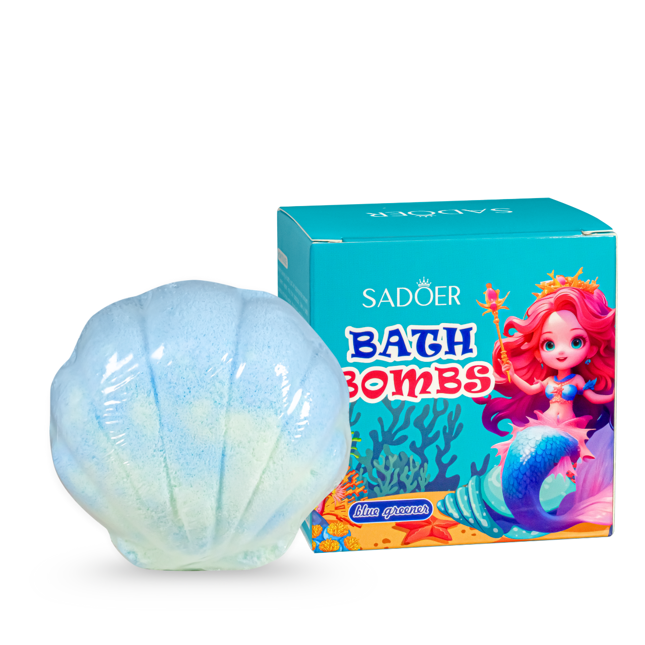 Бомбочка для ванни ароматизована Sadoer Блакитна мушля 120 г (13349680)