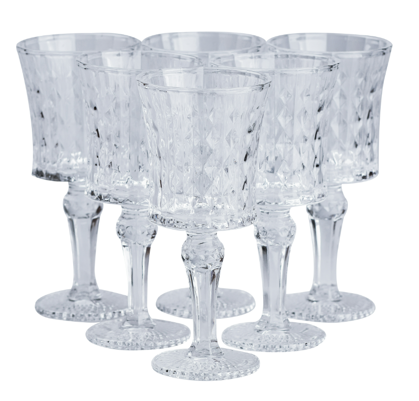 Набір келихів для вина із товстого скла під кришталь 6 шт. по 150 мл Прозорий - фото 2