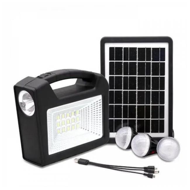 Портативная зарядная станция CcLamp CL-25 8401 солнечная панель и 3 лампы Черный (4-6-1240938)