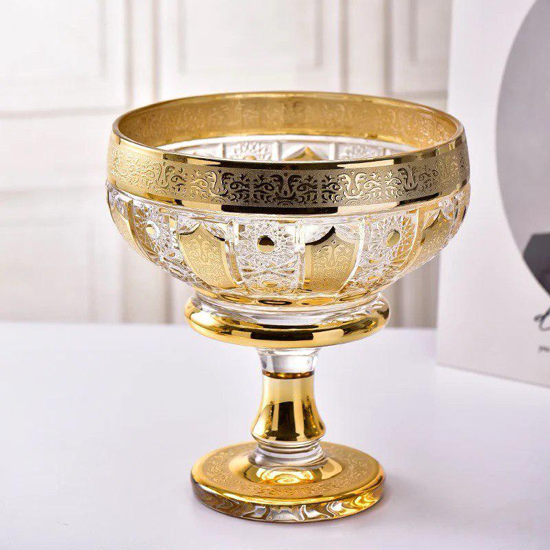 Ваза для фруктов БОГЕМИЯ Золотой галстук (tiebig)