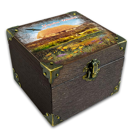 Шкатулка эко декоративная Украина Дом с озером 10х10 см Коричневый (укш01к10х10)