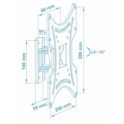 Кронштейн Walfix R-323B 15-42" 200х200 - фото 2