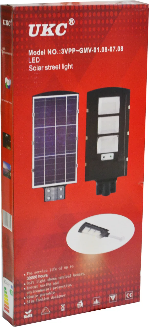 Светильник уличный фонарь с датчиком движения и пультом UKC Solar Street Light 3 VPP без крепежа - фото 4