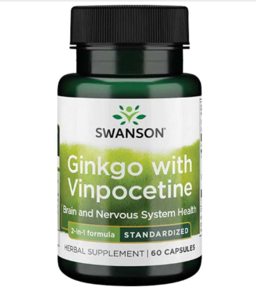 Гинко с винпоцетином Swanson Ginko with Vinpocetine 60 capsules
