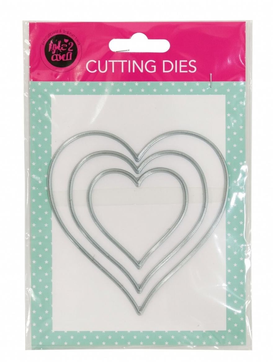 Набір вирубок Avec Love2Craft CUTTING DIES серця вкладені для скрапбукінгу/кардмейкінгу/листівок та декору 3 шт. (500111)