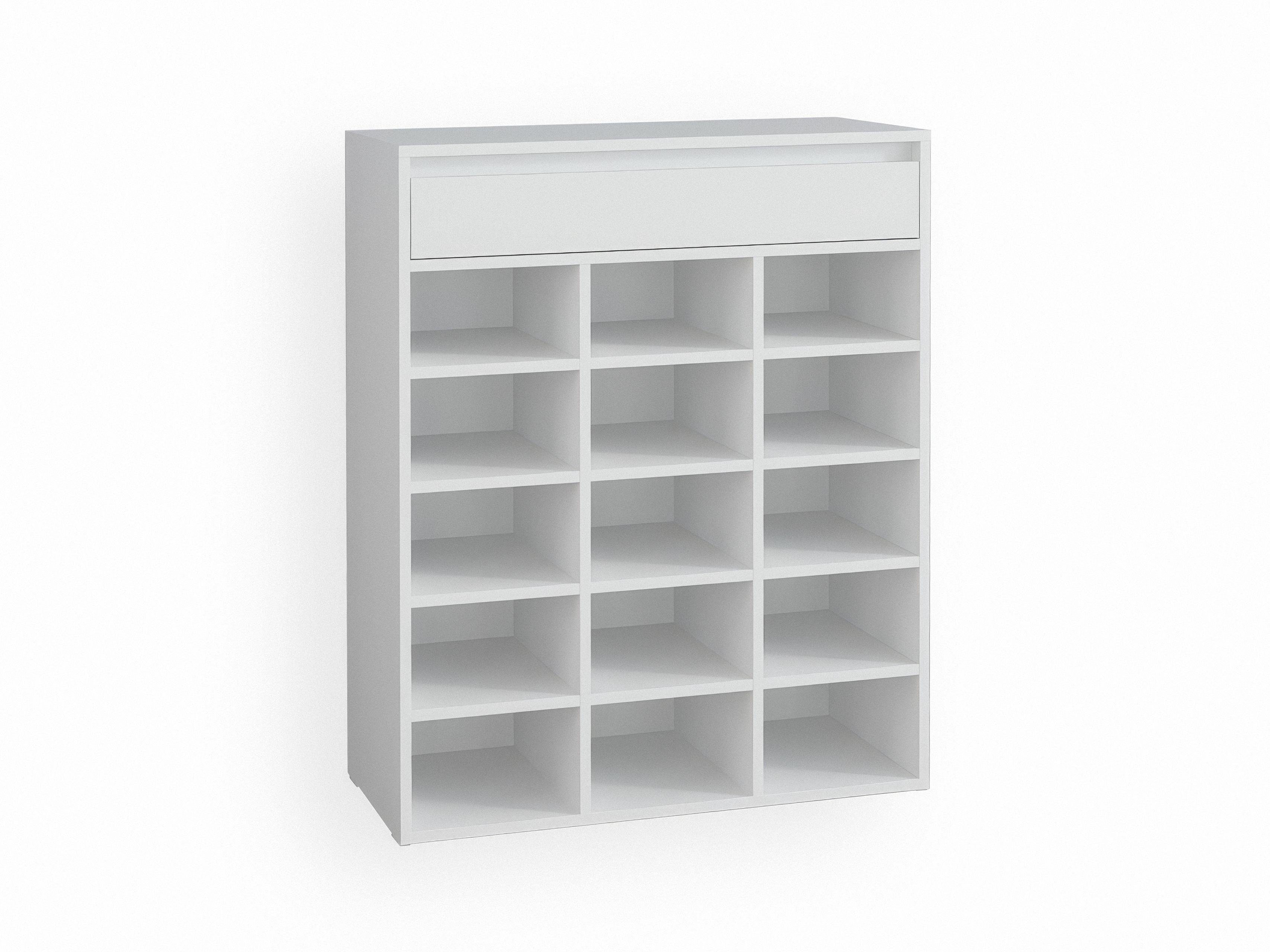 Полиця для взуття на 15 комірок зі шухлядою O-5 802х333х982 мм Білий - фото 2