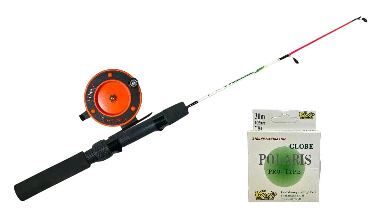 Удочка для зимней рыбалки EOS CROCODILE 50 см с катушкой и леской (12345784146)