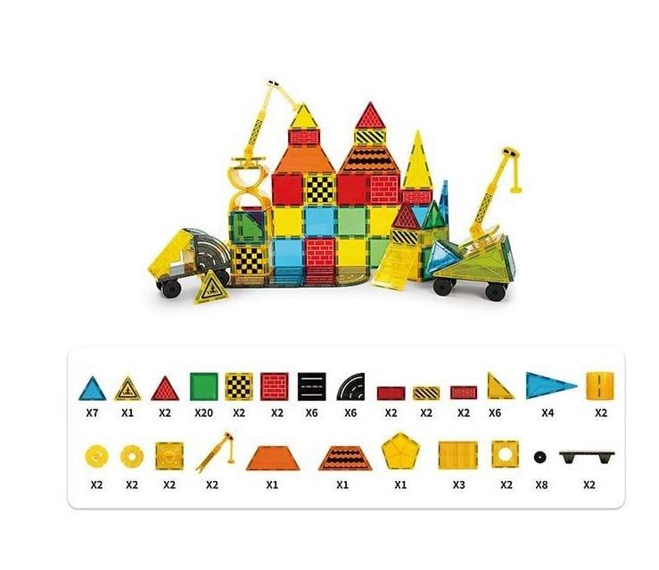 Конструктор Magnetic Tiles 90 деталей магнітний Multicolor (163317) - фото 3