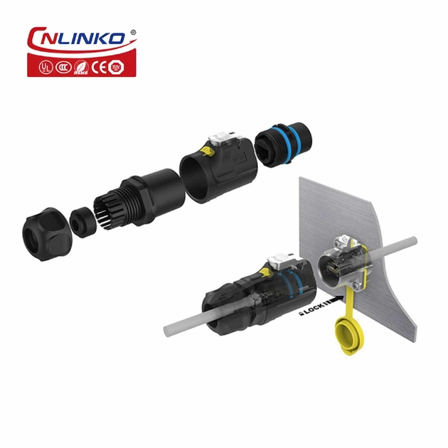 Герметичный разъем Cnlinko RJ-45 LP-24 штекер+розетка (57055) - фото 3
