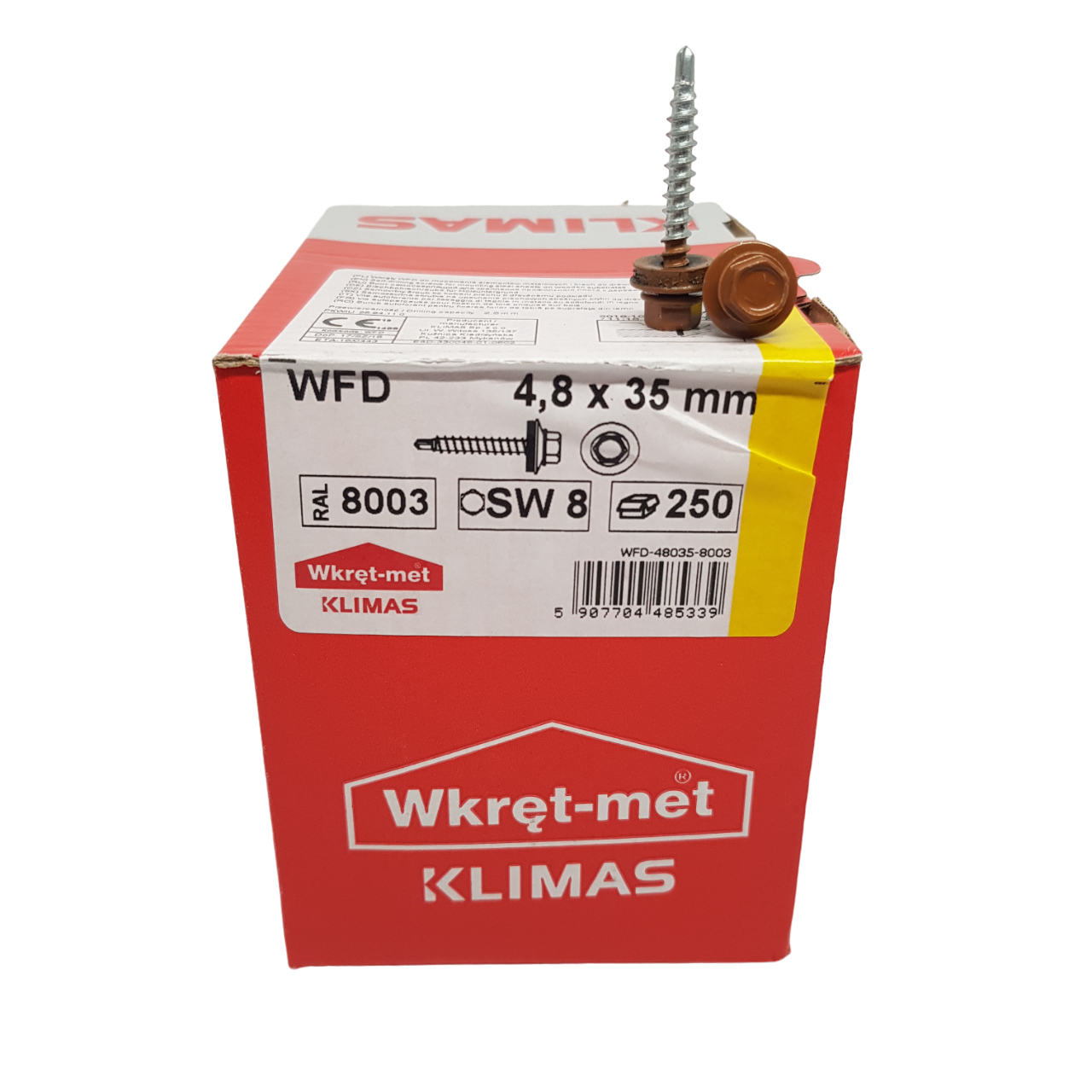 Саморез кровельный Wkret-Met WFD по дереву с шайбой EPDM 4,8х35 мм (RAL 8003)