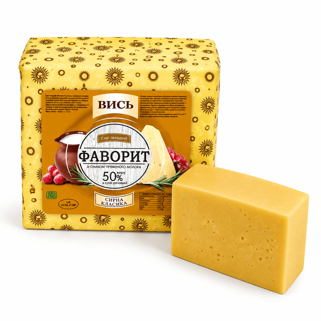Сир твердий Вись Сметанковий сімейний 50% (9776)